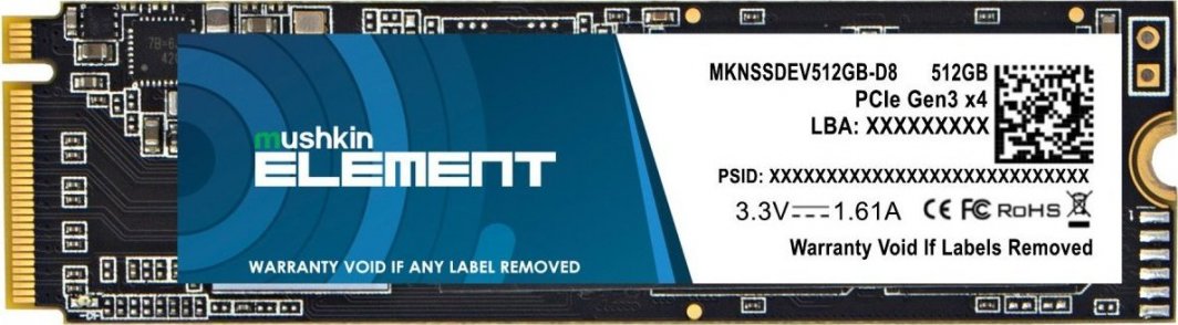 Disk SSD Mushkin Element, 512GB, M.2 2280 PCI-E x4 Gen3 NVMe