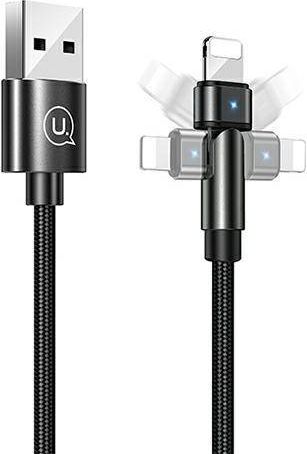 Kabllo USB Usams SJ476USB01, USB A në Lightning, 1 m, e zezë
