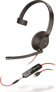 Kufje Plantronics Blackwire 5210, me mikrofon, USB dhe 3.5mm, të zeza