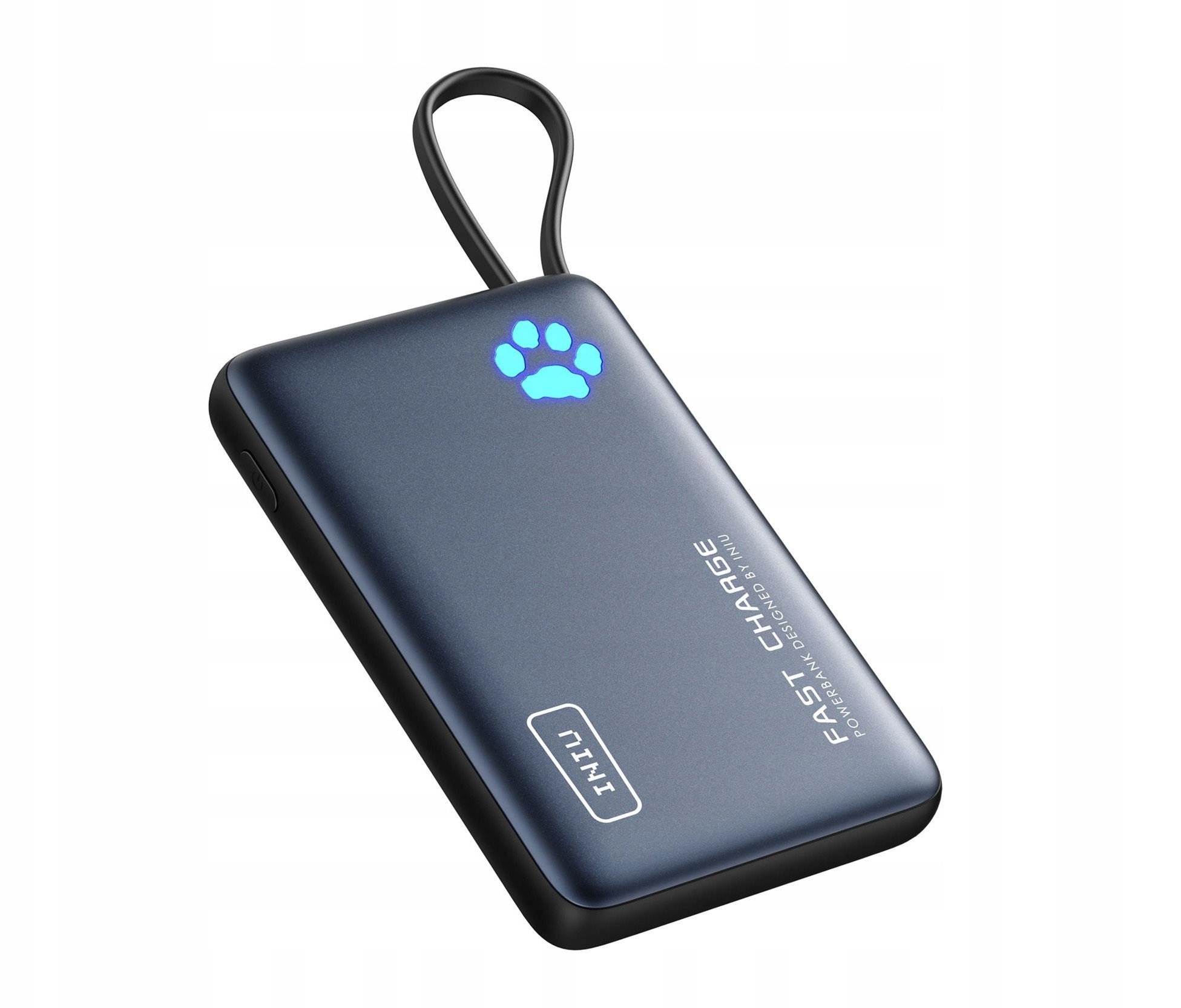 Power bank INIU, 10000mAh, PD 20W, kabllo USB C e integruar, i zi