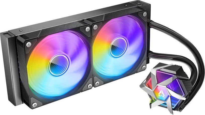 Ftohës uji për procesor Azza WAK HEX 240 ARGB, radiator 240mm, ARGB, i zi