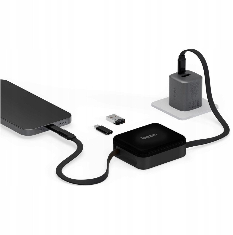 Kabllo USB Energea Bazic GoCharge Loop 5in1, 1m, 60W, e zezë