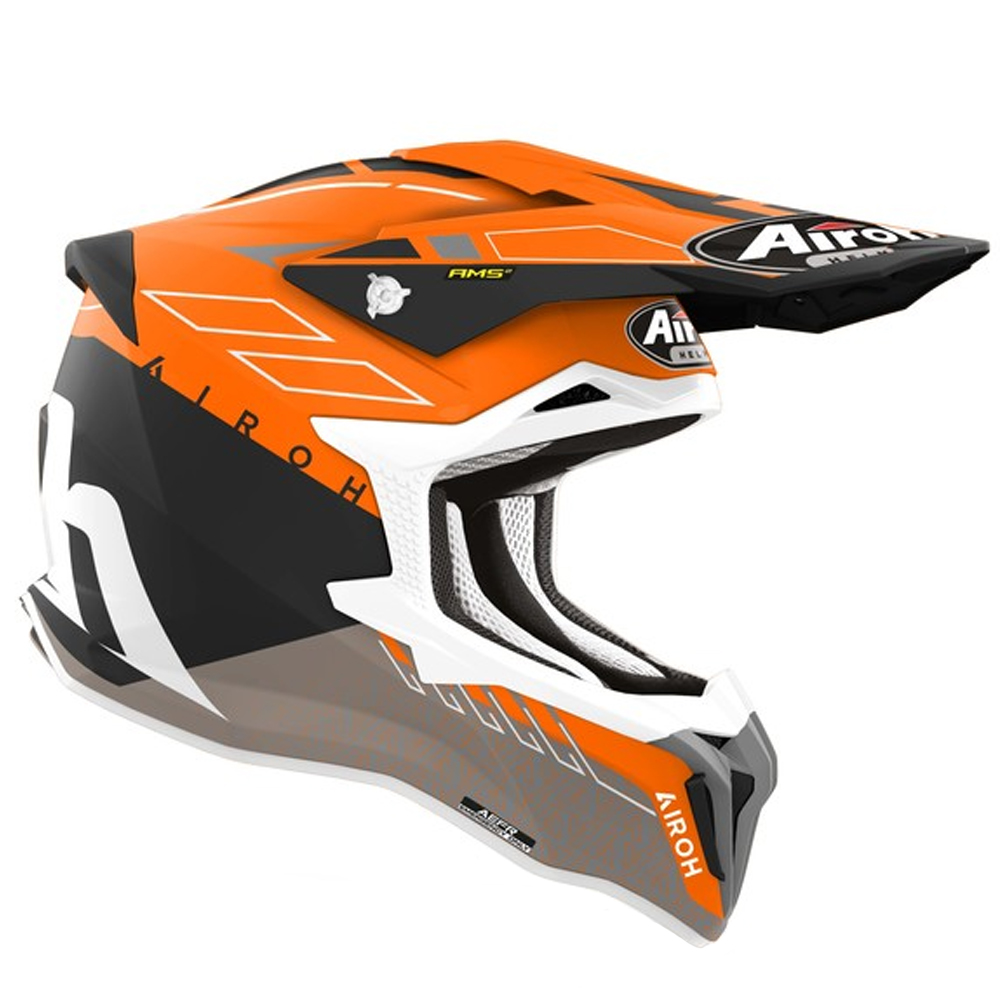 Kaskë motocross Airoh Strycker Skin, madhësia M, portokalli