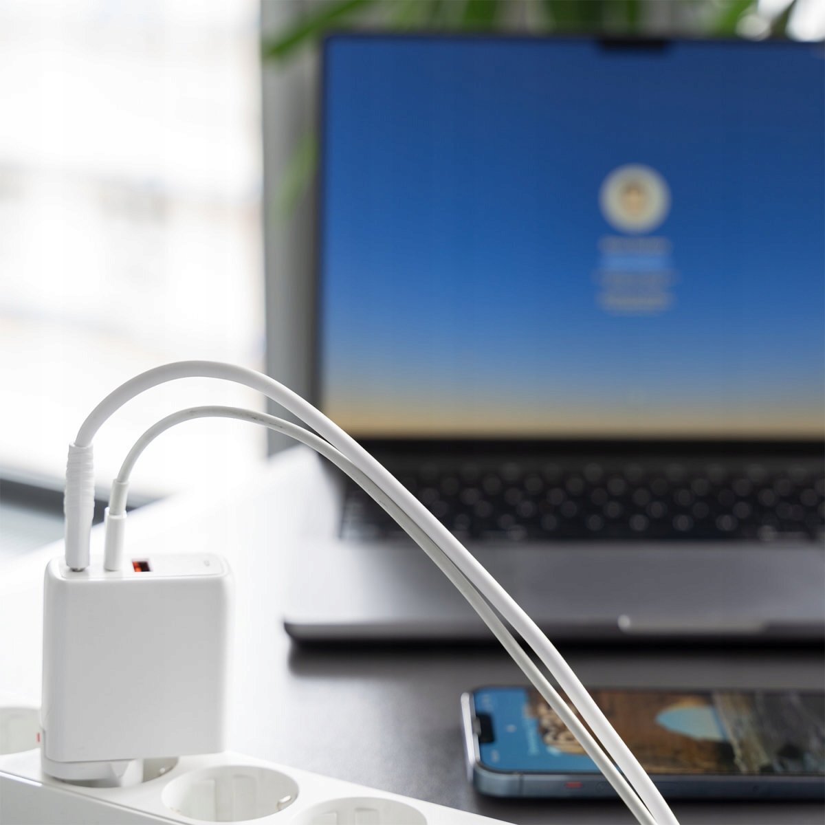 Karikues muri 4smarts GaN Flex, 2x USB Type C, karikim i shpejtë, i bardhë