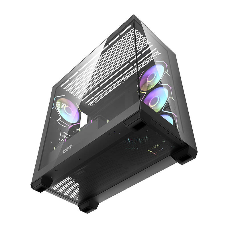 Kasa PC DarkFlash DS900, ATX MIDI Tower, 7 ventilatorë ARGB, e zezë