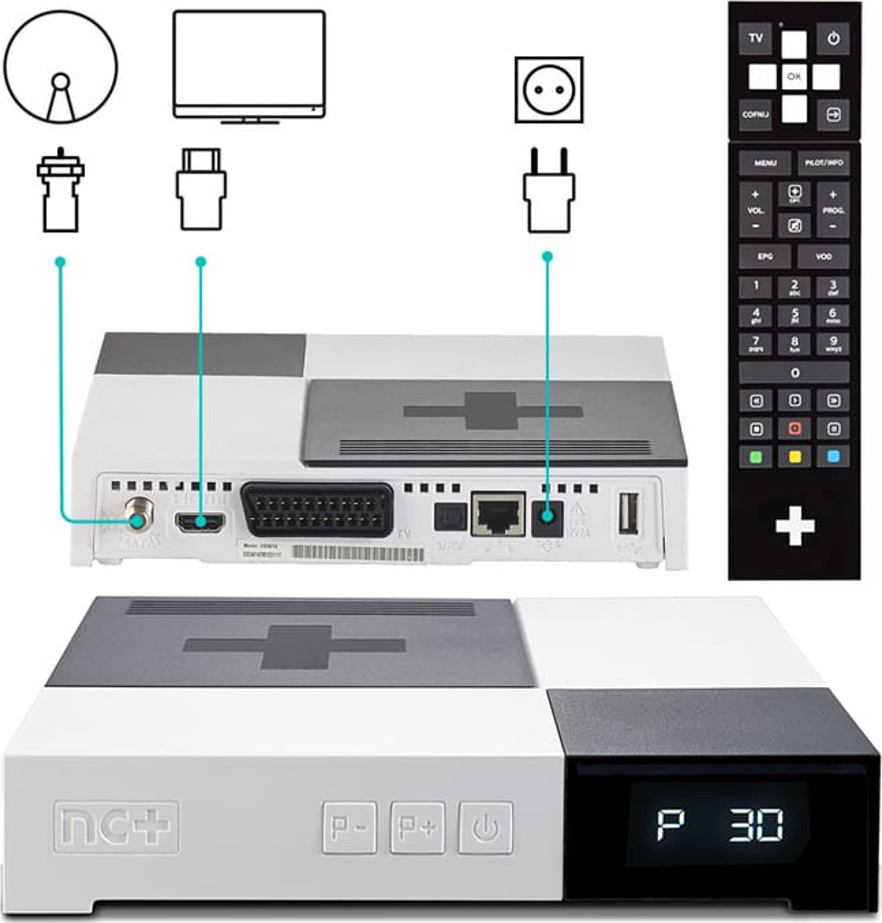 Dekoder satelitor Nc+ Prepaid Start+, HD, 3 muaj Eleven Sports, i zi