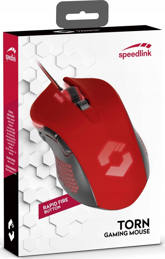 Maus gaming Speedlink Torn, 3200dpi, me ndriçim, kuqezi
