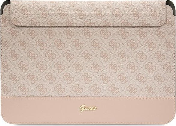 Футрола за лаптоп Guess 4G Smooth, 13/14", PU, розова