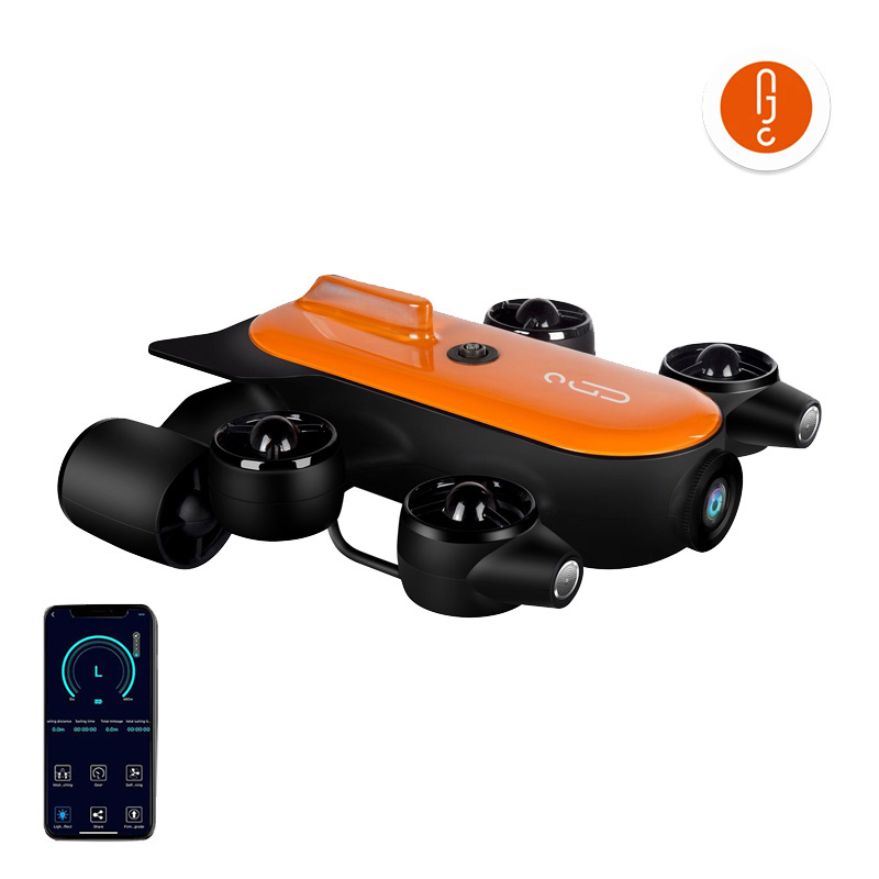 Dron nënujore Geneinno T1, 4K, 200 m, portokalli e zezë