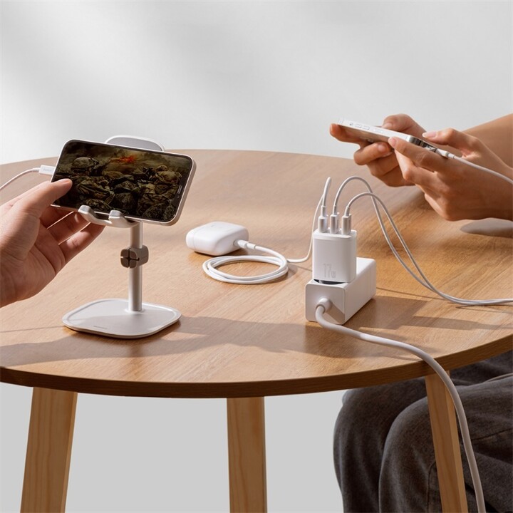 Karikues Baseus, 3xUSB-A, 17W, i bardhë