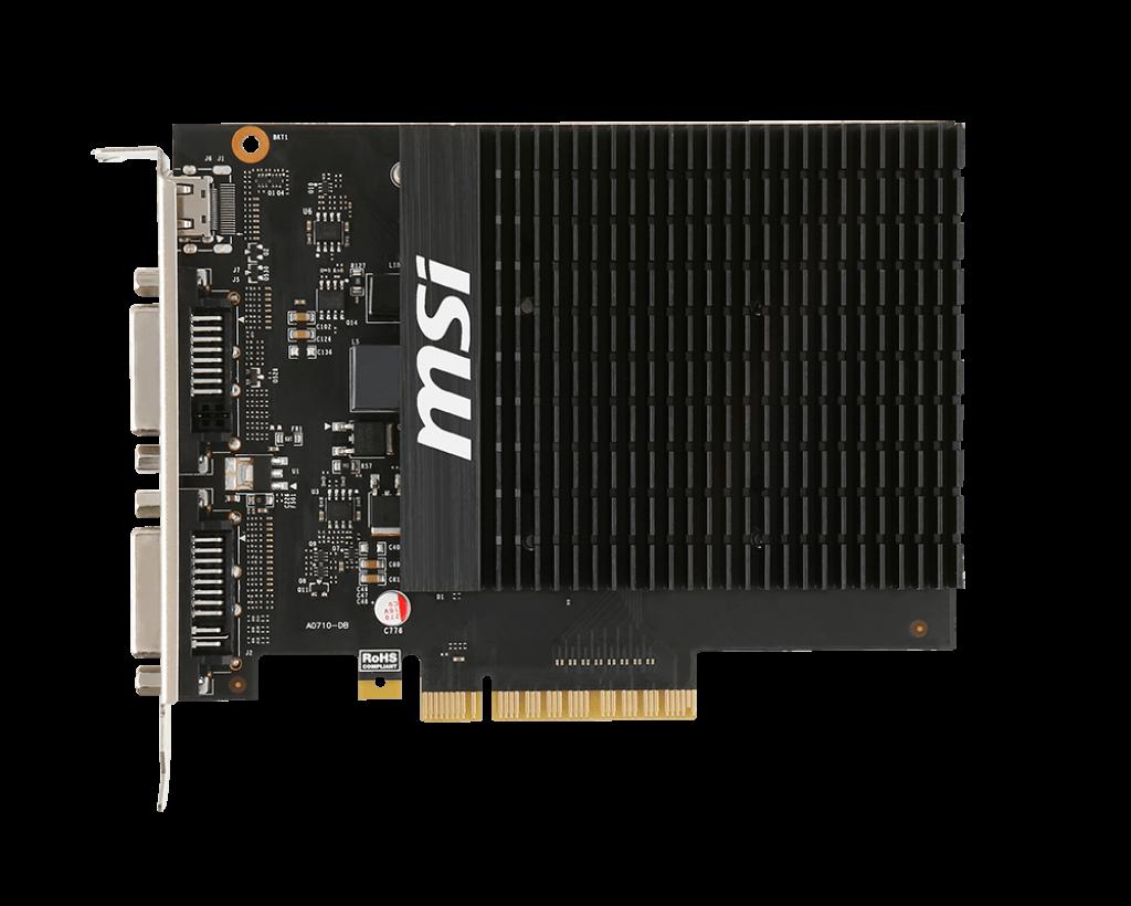 Kartë grafike MSI GeForce GT 710 2GD3H H2D, 2GB DDR3, 64 bit, e zezë