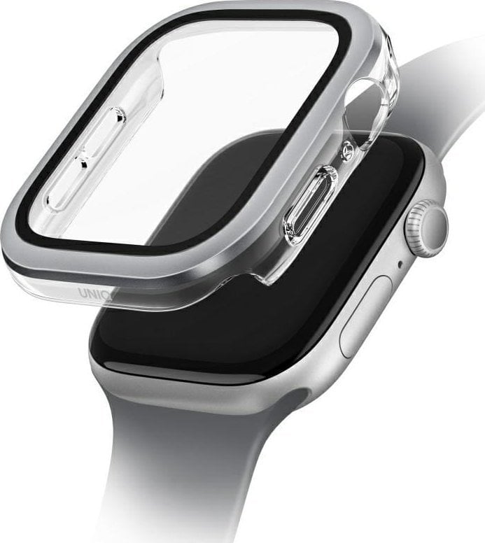 Mbrojtëse UNIQ Voute për Apple Watch Series 10 46mm, xham i fortë, argjend