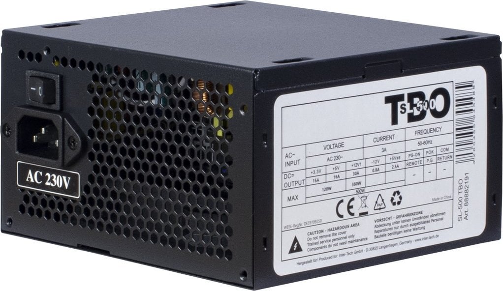 Furnizues energji Inter-Tech SL-500 TBO, 500W, 20+4 ATX, i zi