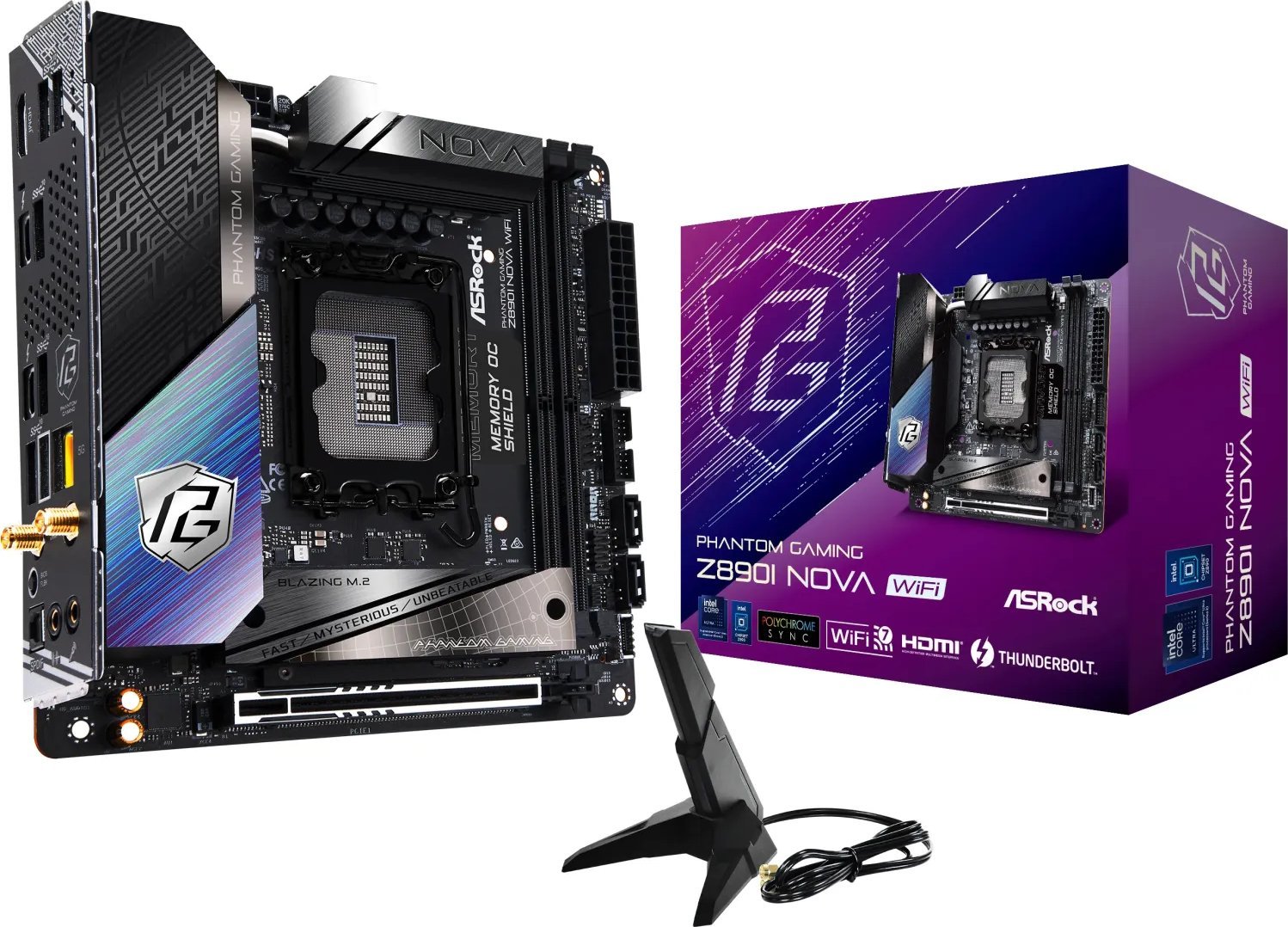 Pllakë amë Asrock Phantom Gaming Z890I Nova WiFi, Intel Z890, Mini ITX, e zezë