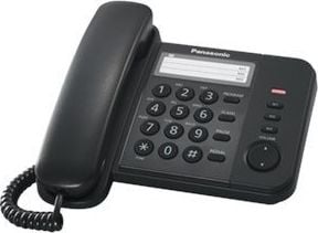 Telefoni fiks Panasonic KX-TS520FXB, një linjë, i zi