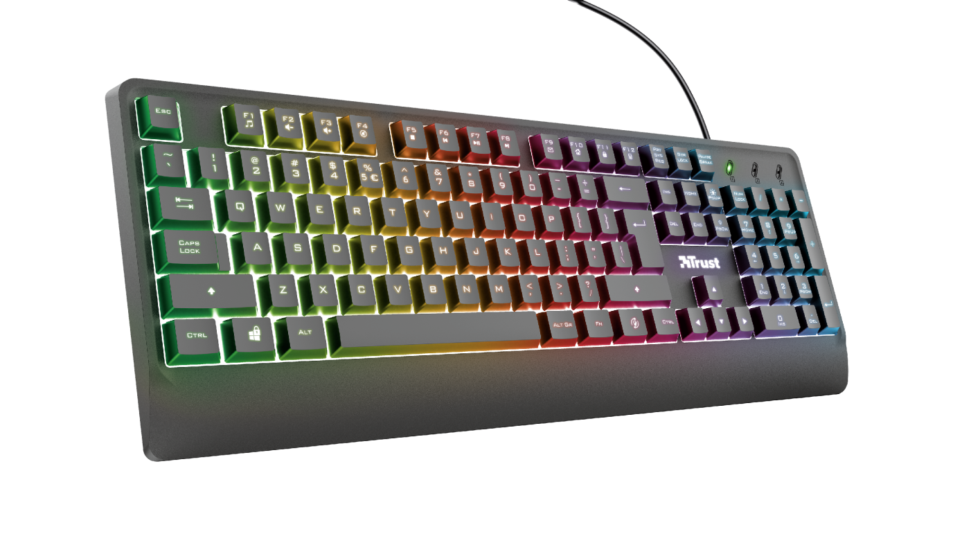 Tastierë gaming Trust Ziva Rainbow, RGB, e zezë