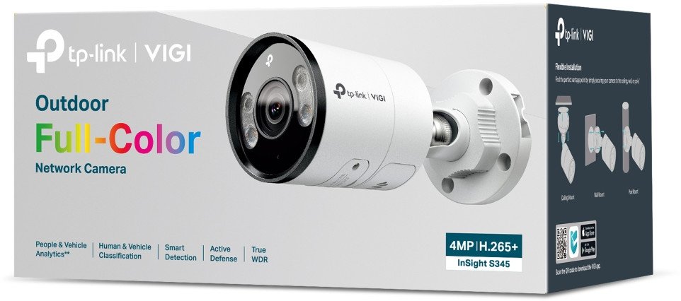 Kamera e jashtme rrjetore TP-Link Omada InSight S345, 4MP, lente 6mm, e bardhë