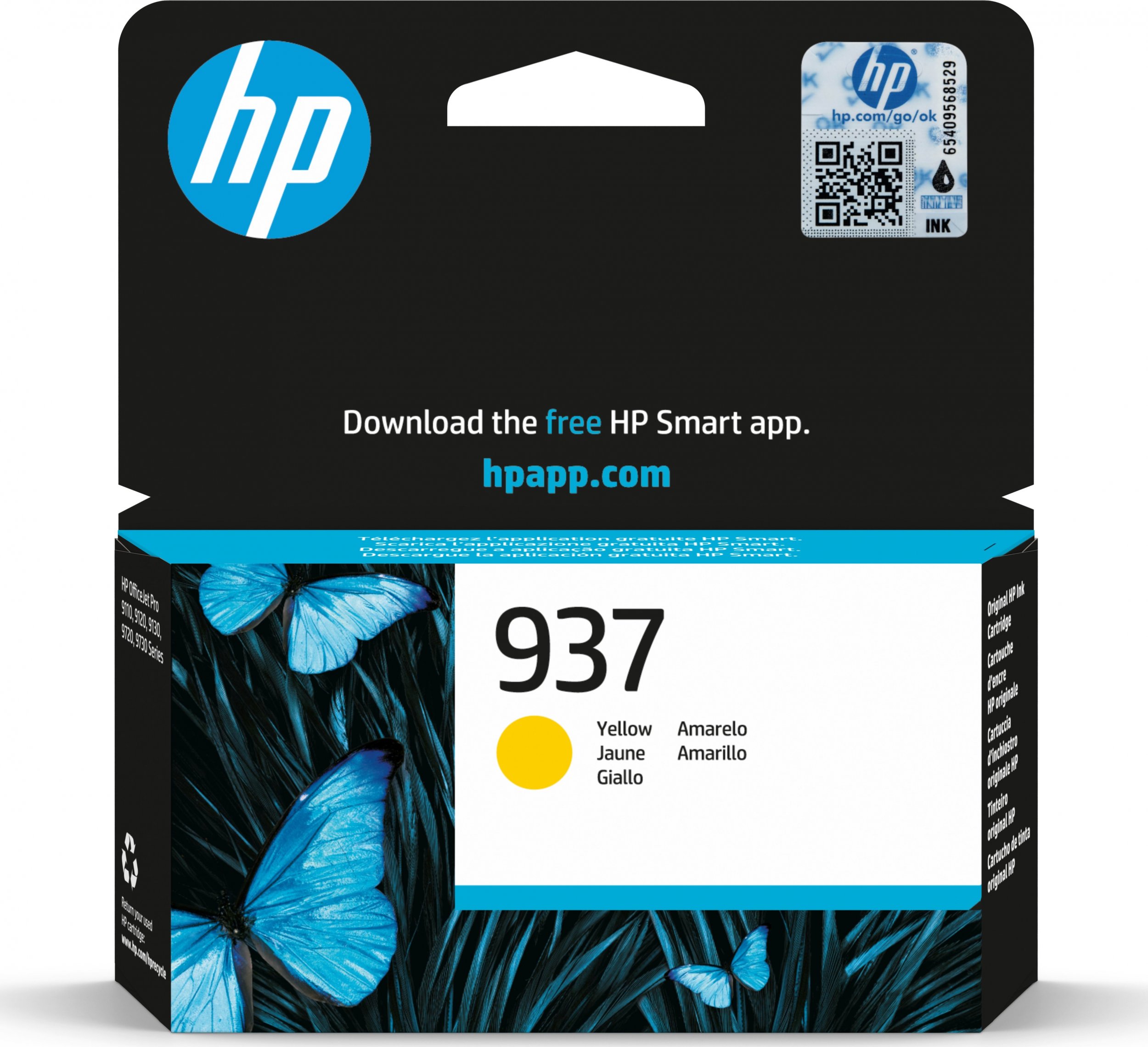 Ngjyrë për printer HP Original Ink 937, e verdhë