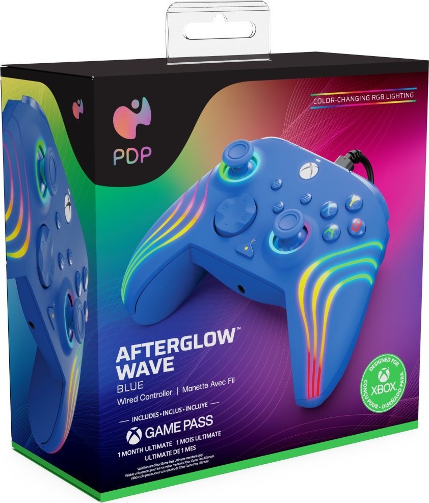 Kontroller PDP XS Afterglow WAVE, me kabllo, i kaltër
