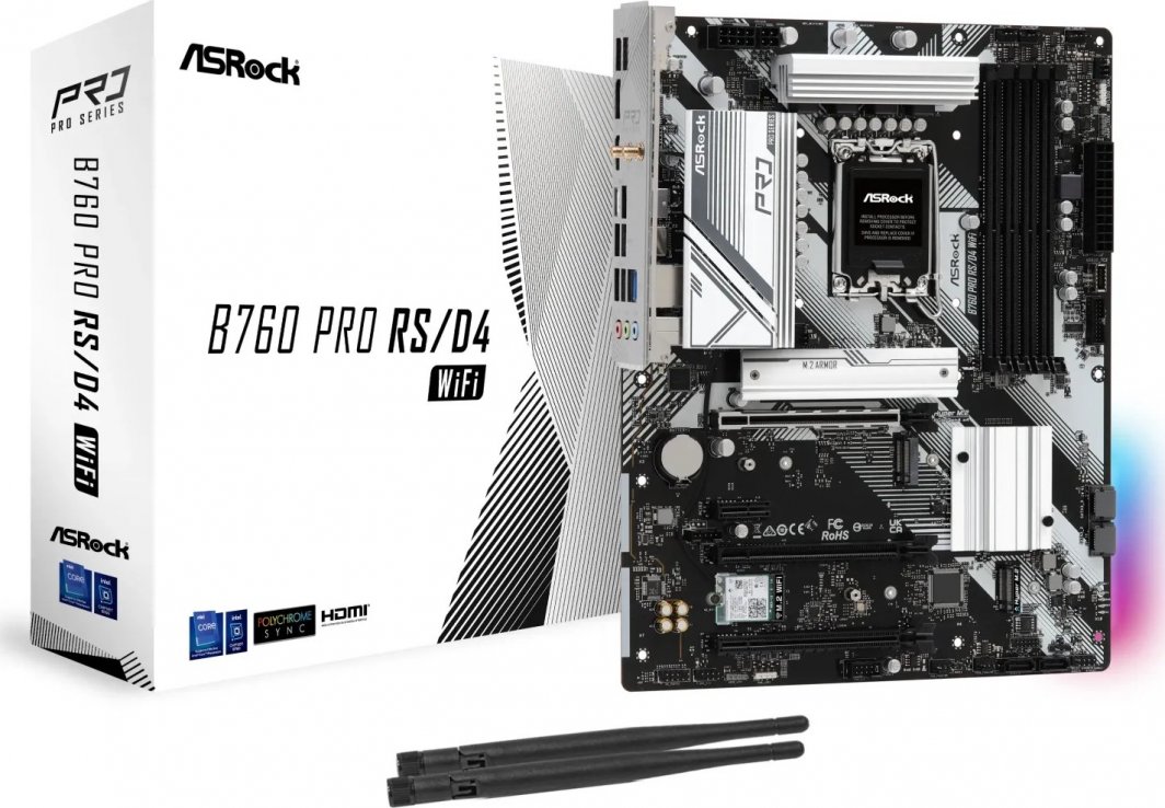 Pllakë amë ASRock B760 PRO RS/D4 WIFI, e zezë