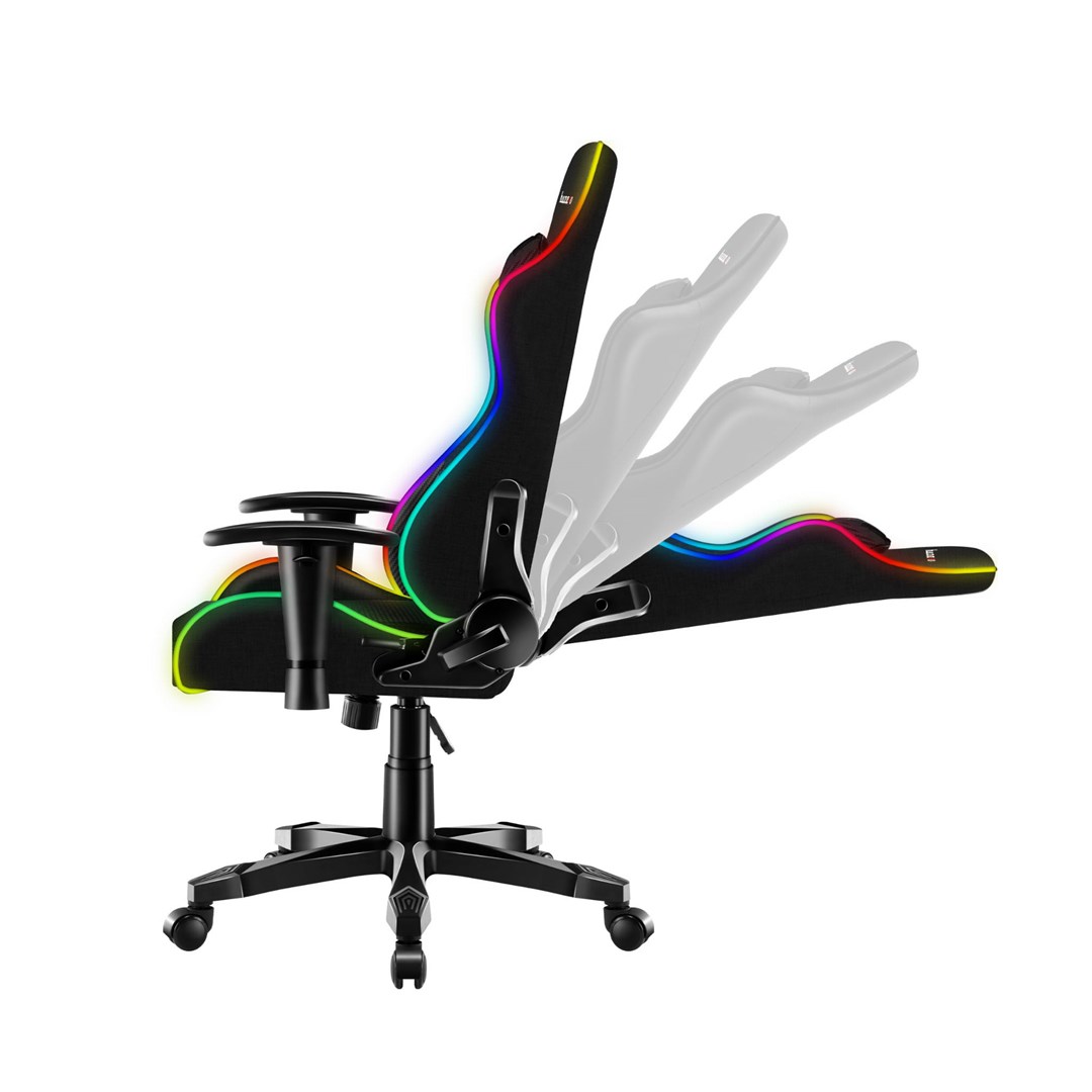 Karrige lojërash për fëmijë Huzaro Ranger 6.0 RGB, 130kg, e zezë