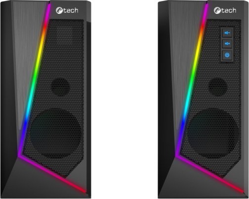 Altoparlantë C TECH SPK 17, 2.0, me RGB, të zinj