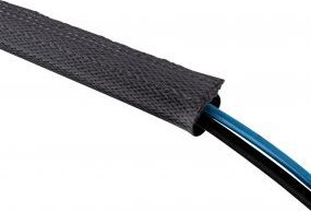 Organizues kabllosh InLine Cable Wrap, zorrë tekstili 1m x 25mm, shirit ngjitës, i zi