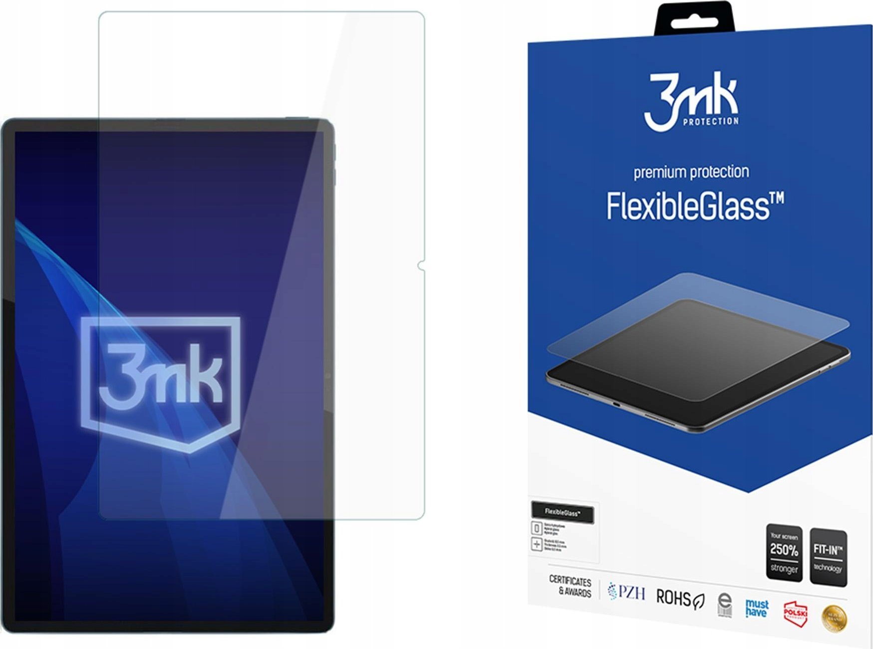 Xham hibrid mbrojtës 3mk FlexibleGlass për Lenovo Yoga Tab Plus, 0.3mm, rezistent ndaj gërvishtjeve, transparent