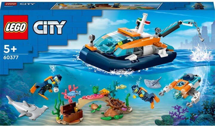 Set LEGO® City 60377 Divers' Exploration Submarine, 182 pjesë