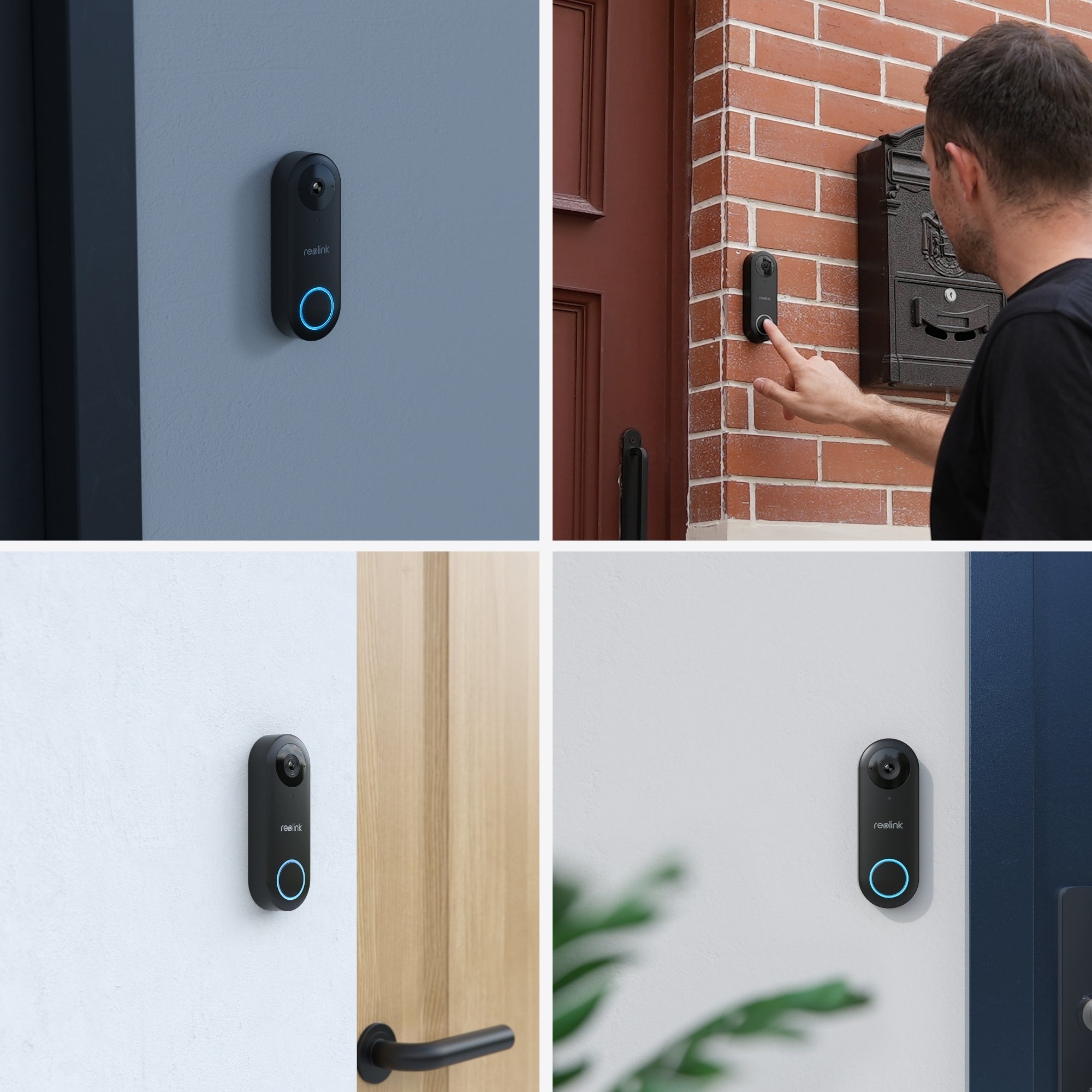 Zilja inteligjente Reolink Video Doorbell D340P, 2K, PoE, e zezë