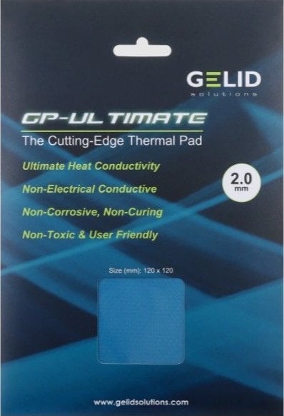 Thermal pad Gelid Solutions GP-Ultimate TP-GP04-S-D, 120 x 120 x 2.0 mm, 15W, gri