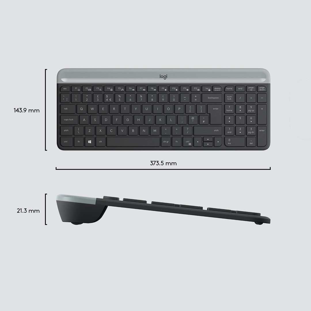 Set tastierë dhe maus Logitech MK470, 2.4 GHz, 1000 DPI, të zeza
