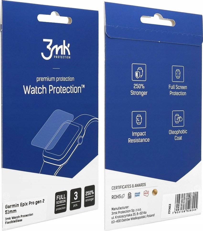 Xham mbrojtës hibrid 3mk për Garmin Epix Pro Gen 2 51mm, 0.2mm, transparent