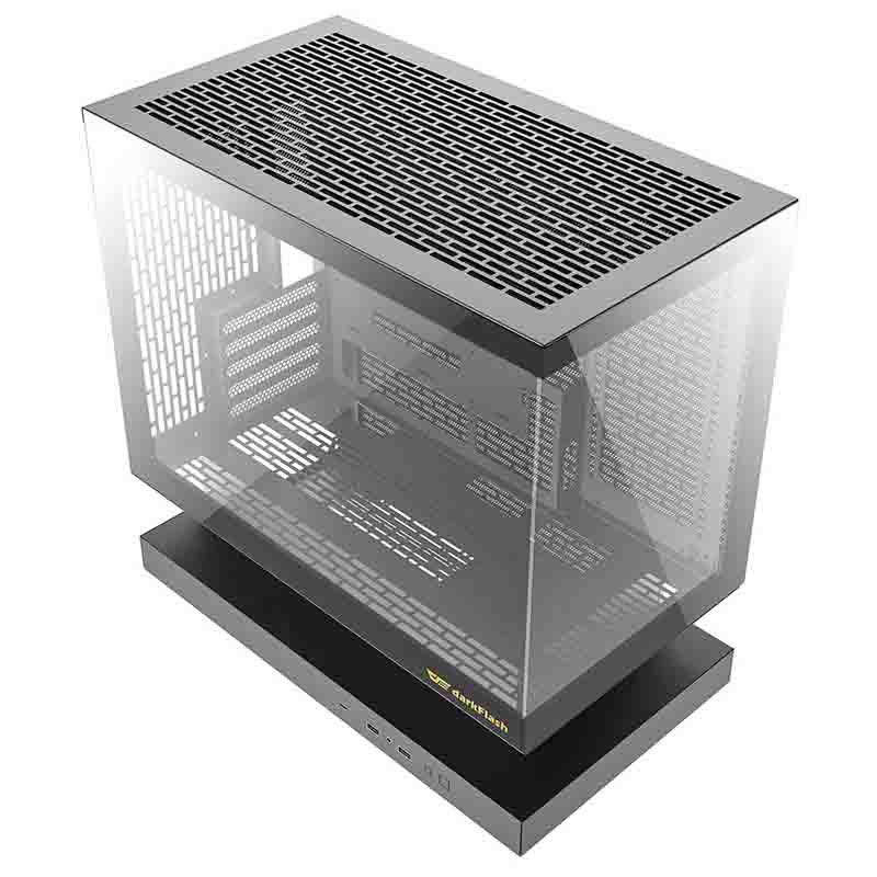 Kuti kompjuteri Darkflash F1, 6 ventilatorë ARGB, xham i temperuar, e zezë