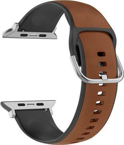 Rrip Apple Watch Beline Silico Leather 38/40/41mm, silikon dhe lëkurë, kafe e zezë