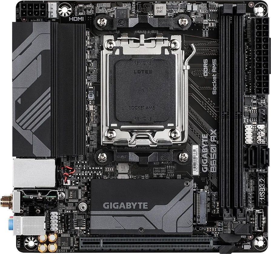 Pllakë amë Gigabyte B650I AX, AMD B650, Socket AM5, 2 slota,Bluetooth, Wi-Fi 6, Mini ITX 2