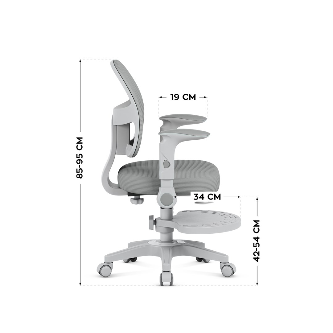 Karrige zyre MarkAdler Junior 5.0, karrige rrotulluese, gri