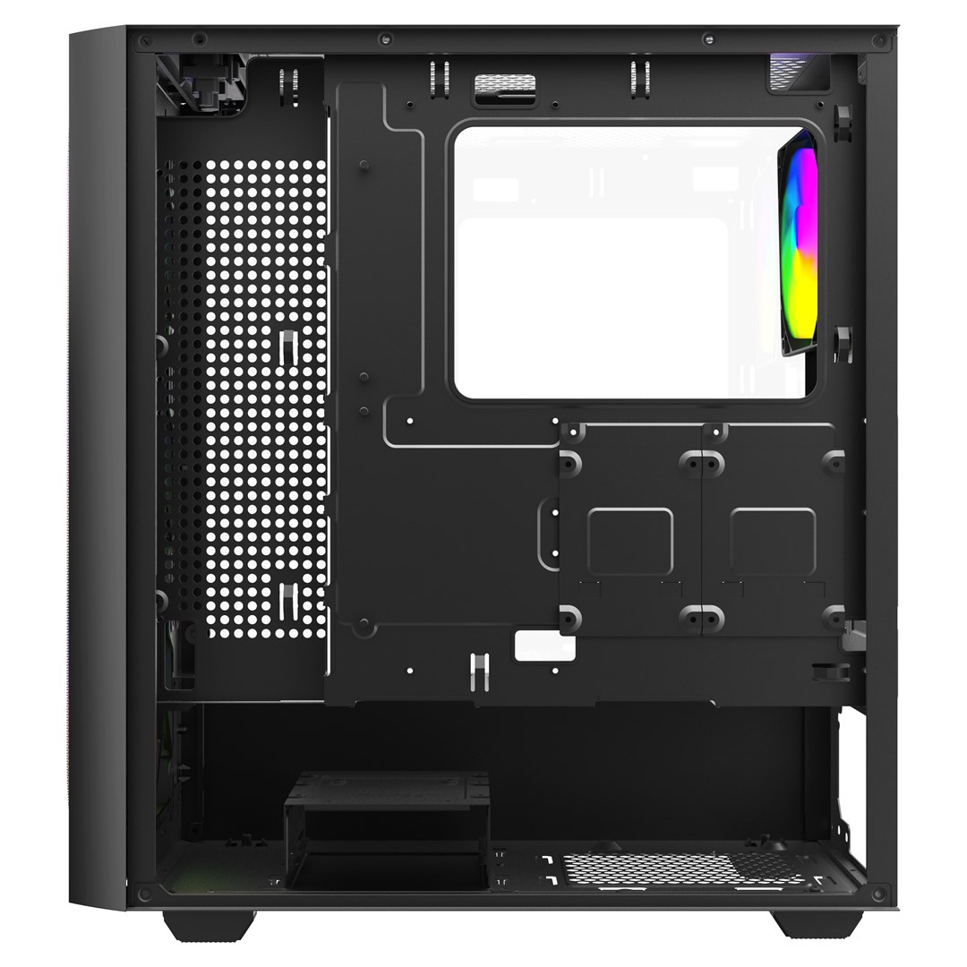 Kuti kompjuteri Savio Noctis Flow X1 RGB, ATX, 4 ventilatorë RGB, e zezë