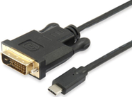 Kabllo Equip USB Type C në DVI D Dual Link, 1.8m, e zezë