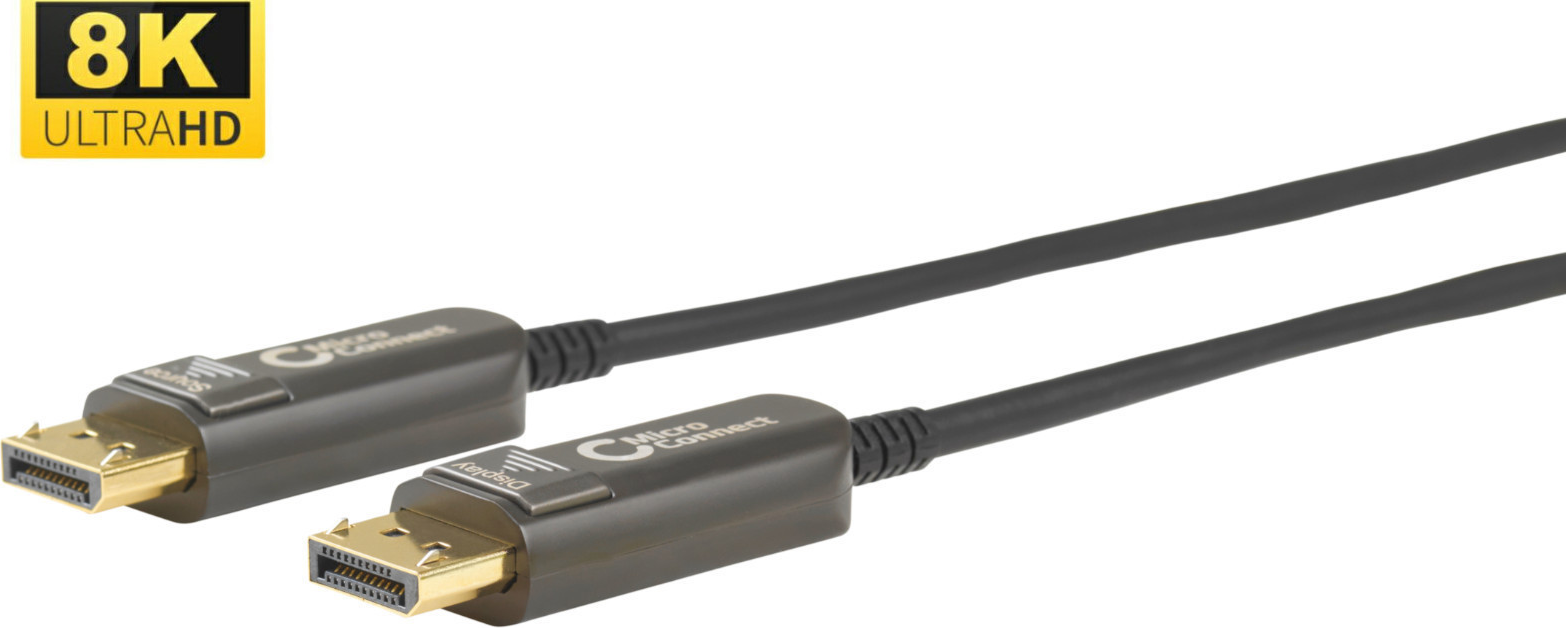 Kabllo DisplayPort Microconnect DP MMG 2500V1.4OP, 25 m, aktiv optik, e zezë