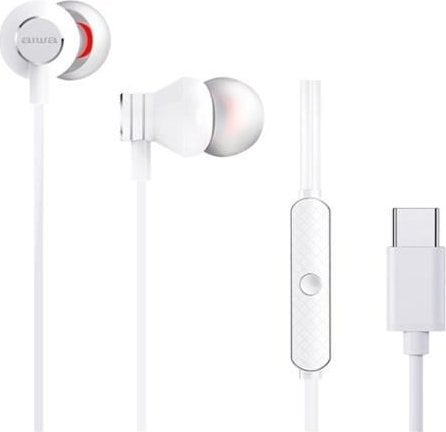 Kufje Aiwa ESTM-50USB, me mikrofon, USB-C, të bardha