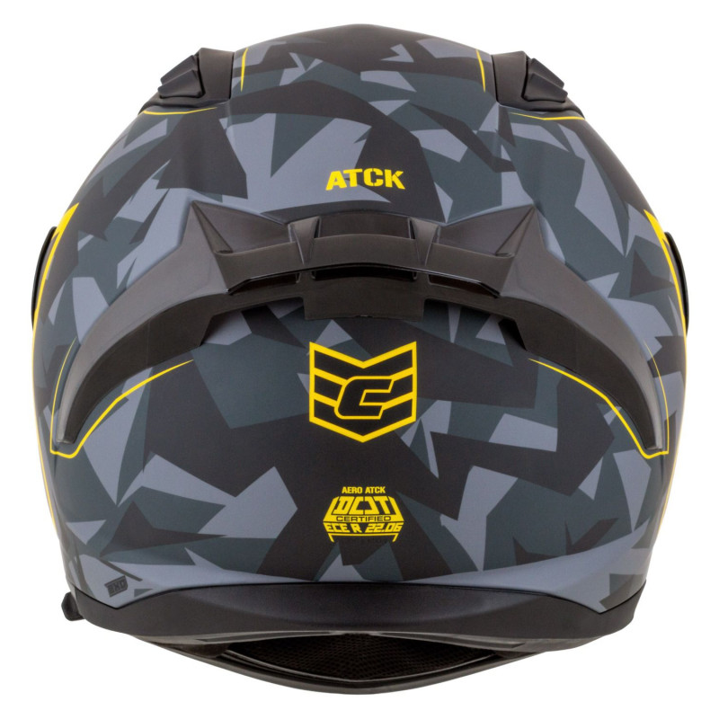 Helmetë motoçiklete Cassida Aero ATCK, integrale, me 2 vizore, gri kamuflazh e zezë e verdhë neon