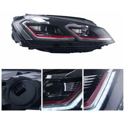 Drita të përparme Volkswagen Golf 7, komplet, të kuqe