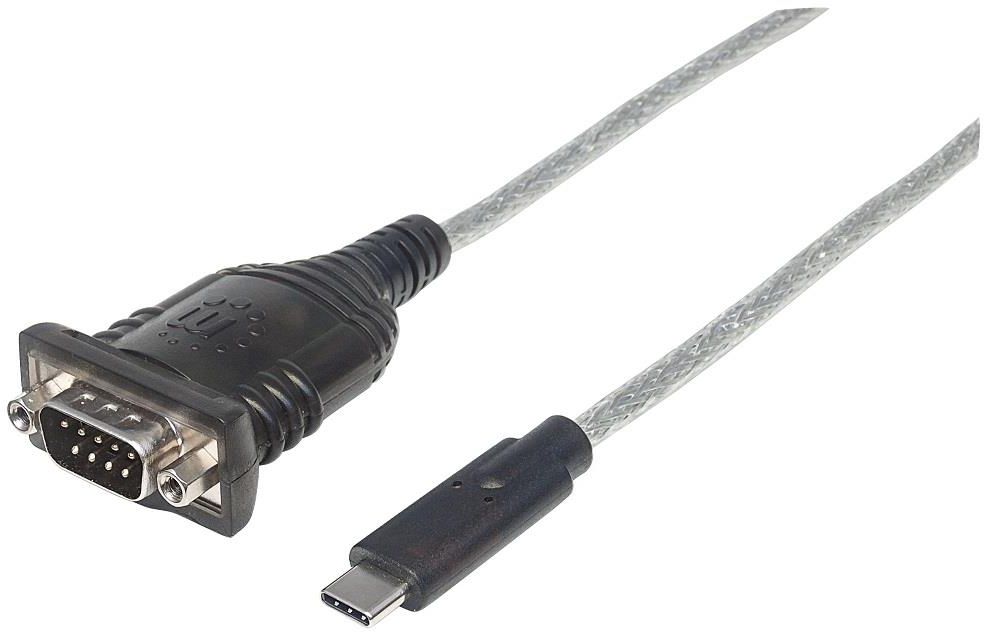 Kabllo Manhattan USB-C - RS-232, 0.45m, transparente