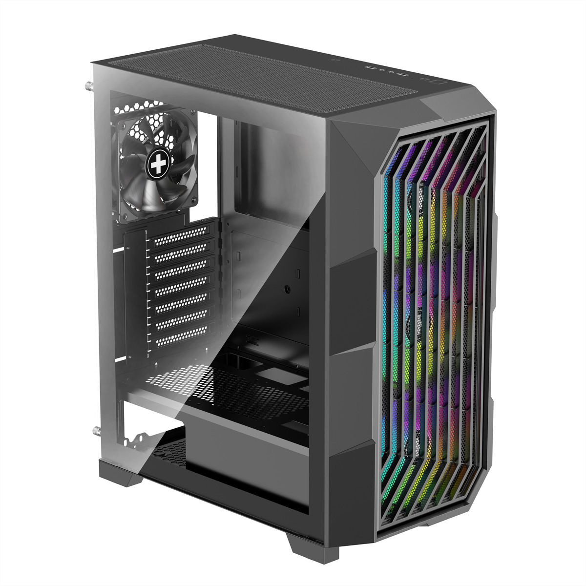 Kutia kompjuterike Xilence Breeze II, MIDI Tower, ARGB, e zezë