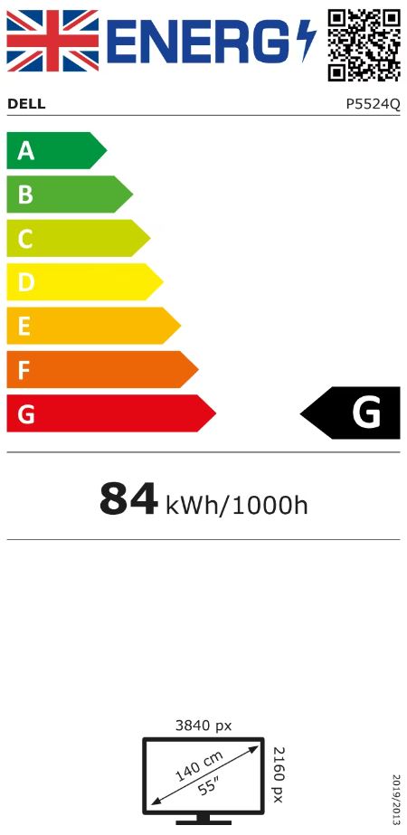 Monitor Dell P5524Q, 55", VA, 4K UHD, i zi
