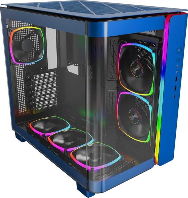 Kasë Montech King 95 Pro ARGB, e kaltër, Midi Tower