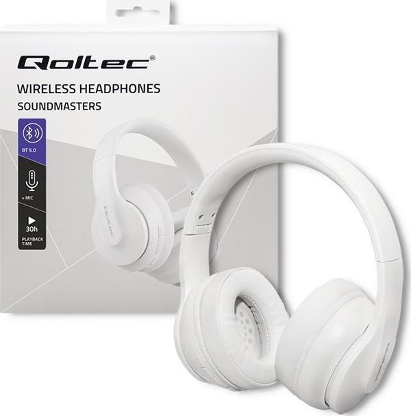 Kufje pa tela Qoltec 50845, Bluetooth 5.0, mikrofon, të zeza