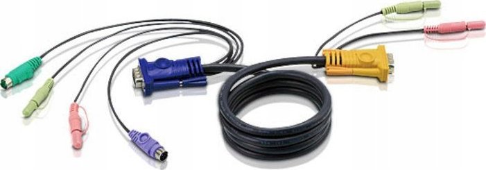 Кабел KVM Delock, VGA и 2x PS2, 5 m, црн