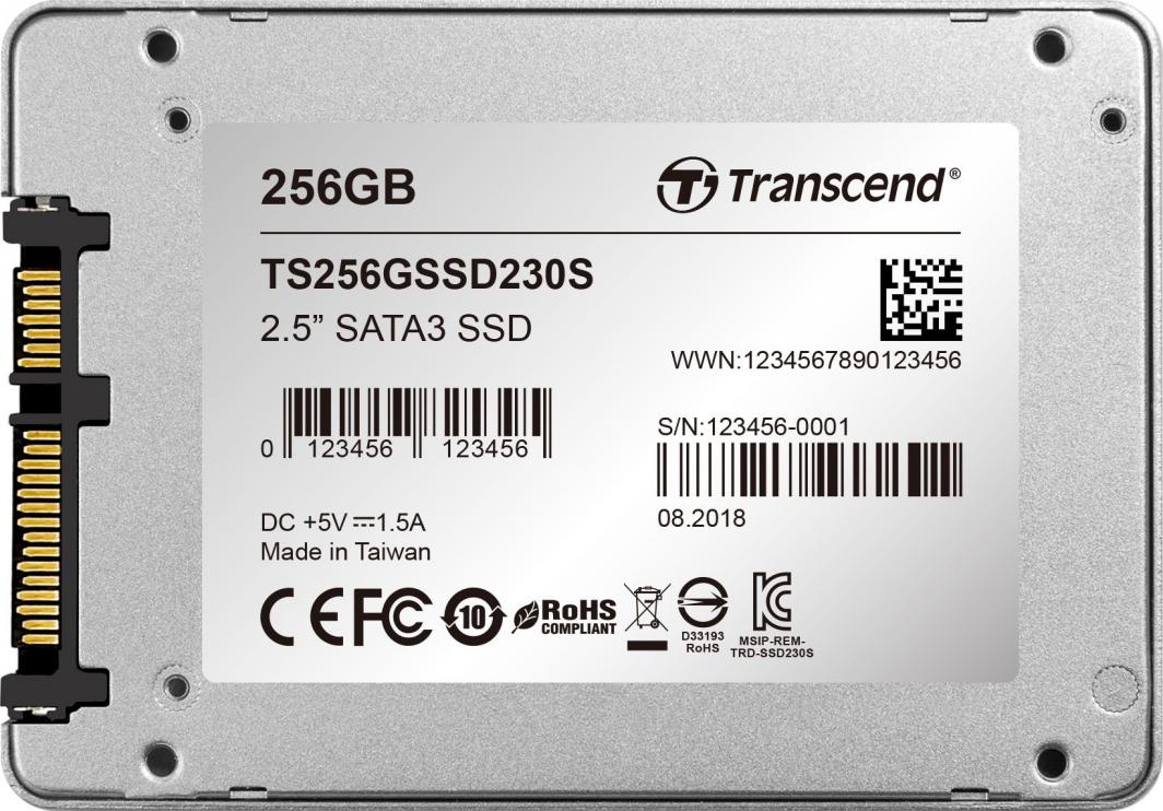 Disk SSD Transcend 230S (TS256GSSD230S), 256 GB, 2.5", SATA III, i bardhë